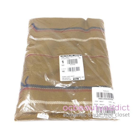 NWT Madewell Mustard Shalford Stripe Blanket Scarf - Picture 2 of 2